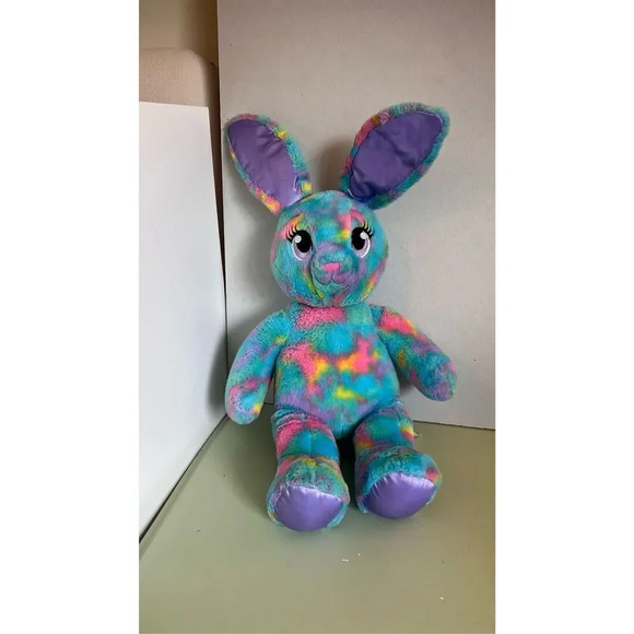 Build A Bear Plush Color Burst Bunny Rabbit Stuffed Easter Pastel Tie Dye 21" wo - Picture 2 of 10